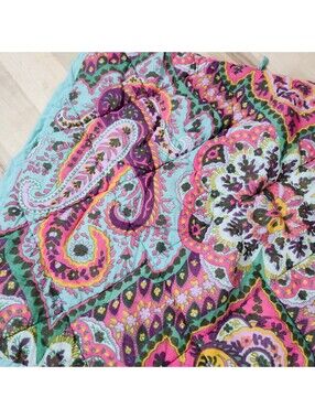 Cost Plus Imports Quilted Paisley Pillow Shams Set of 2 Aqua Pink